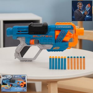Nerf Elite 2.0 Commander Blaster High-Performance Foam Dart Gun with 12 Darts