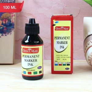 Officemate Permanent Marker Ink 100ml – Black, Refill Ink for Permanent Markers