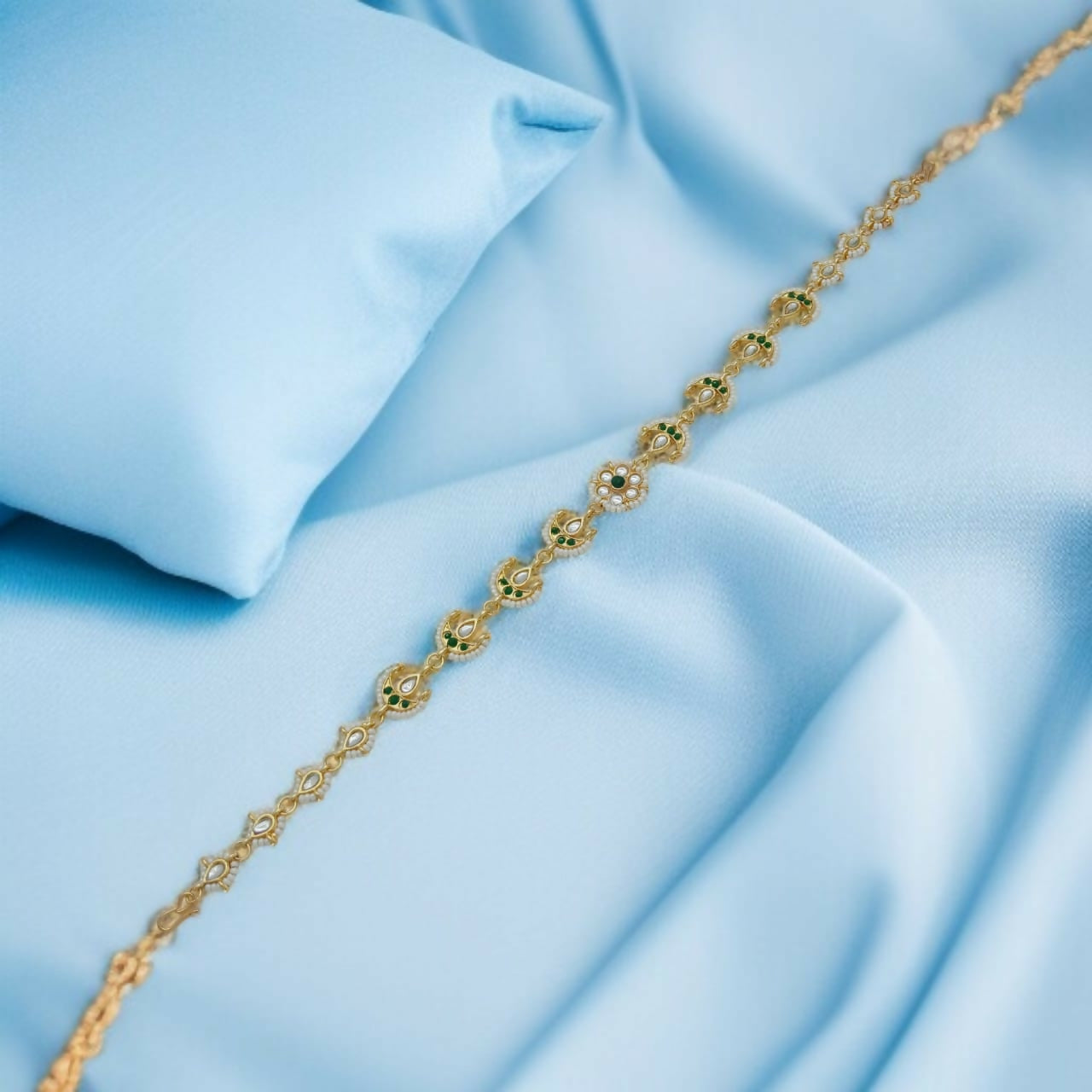 Dainty Shishful featuring Green Floral Medallions