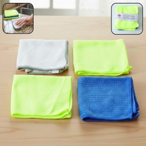 Multipurpose Microfiber Dust Cleaning Cloth (4 Pc Set)