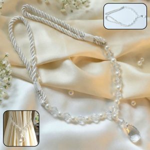 Luxury Crystal and Pearl Beaded Curtain Tieback (1 Pc)