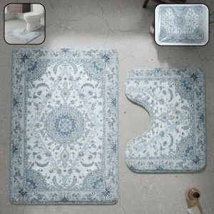 2 In 1 Designer Bathroom Mat Set