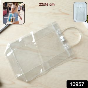 Transparent PVC Carry Bag (1 Pc, 22 x 16 Cm)
