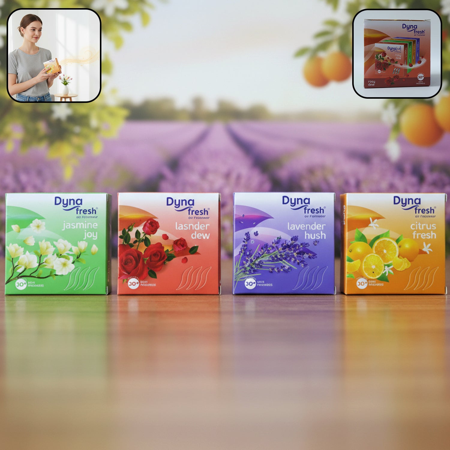 Mix Fragrance Air Freshener Combo (4 Pc, 200Gm, 50Gm Per Pkt)