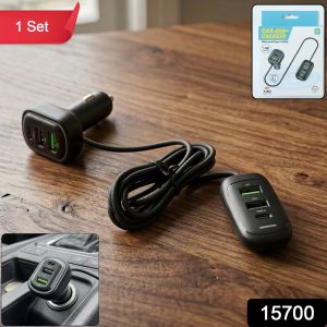 RGB Breathing Light Multi Port Car USB Charger (1 Set, 1.5M)