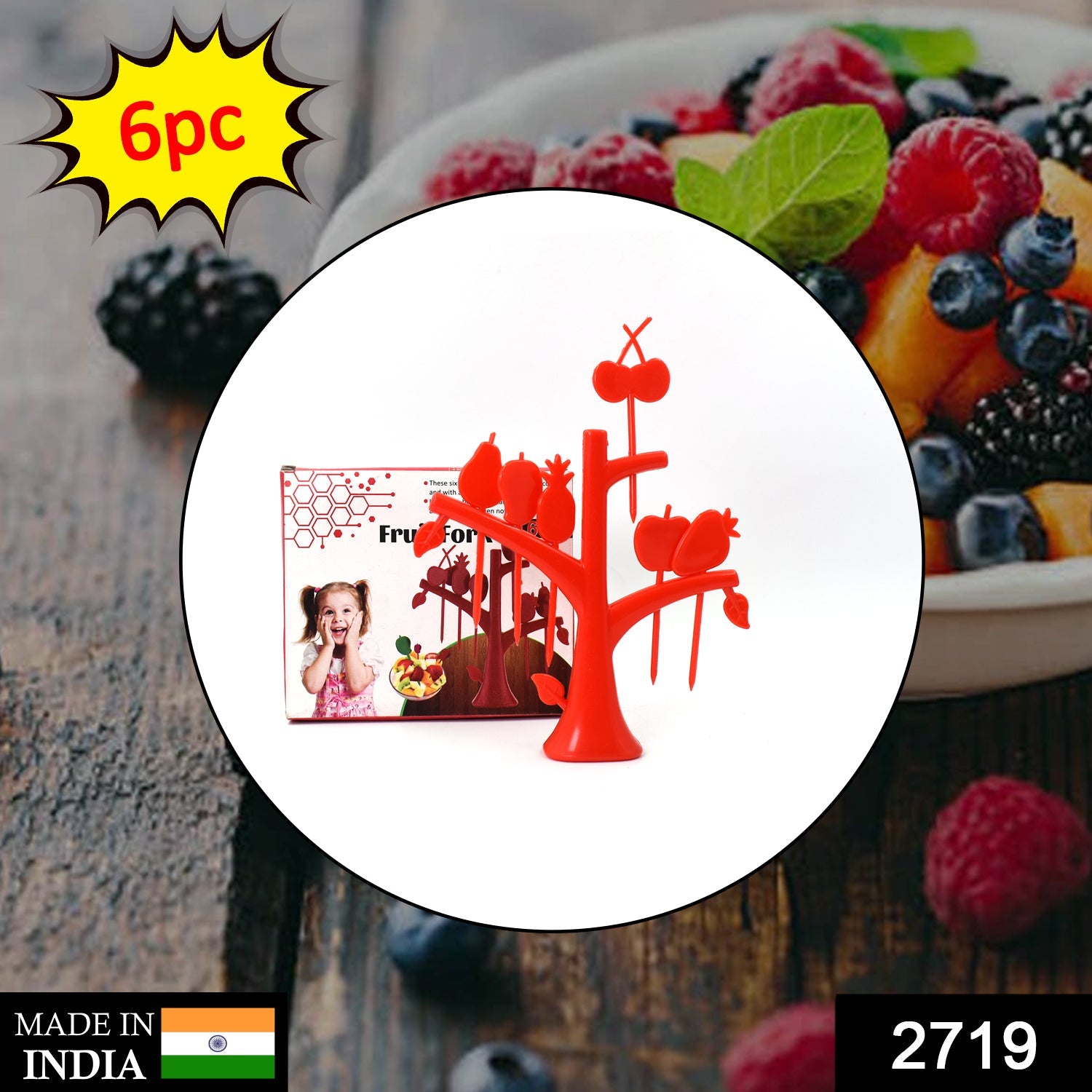 6 Pc Fruit Fork Set for Convenient Eating of Fruits and Vegetable Salads