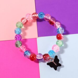 Premium Multicolor Crackle-Bead Stretch Bracelet (1 Pc)