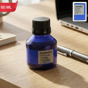 Camlin Fountain Pen Ink – Smooth Writing Royal Blue Ink for All (60 ml Bottle)