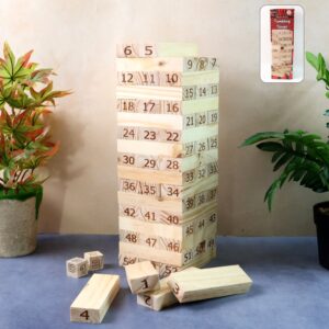 Numbered Wooden Tumbling Tower Game Set