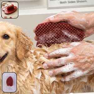 Premium Plastic Pet Bath Brush Soft Grooming Scrubber (1 Pc)