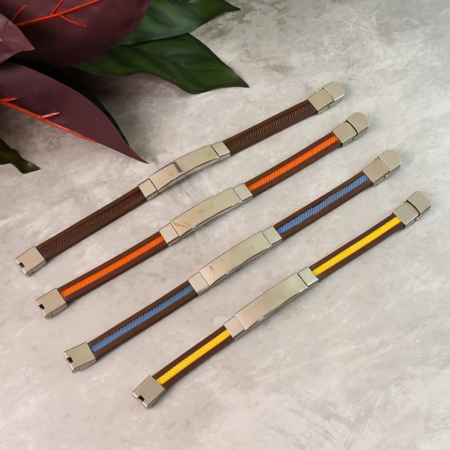 Customized Multicolor Plastic & Stainless Steel Bracelet (Mix Color / 1 Pc)