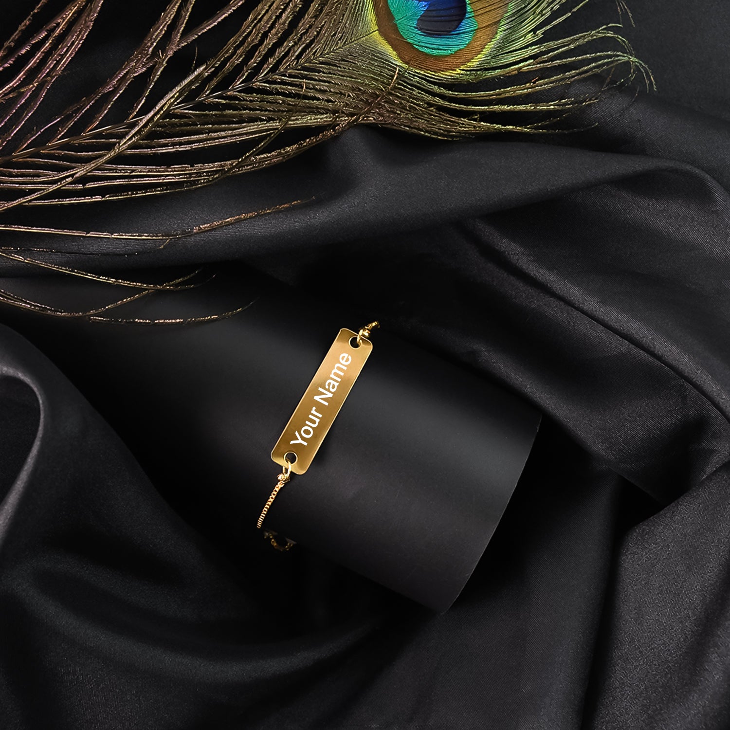 Custom Gold-Tone Adjustable Name Bracelet – Personalized Unisex Jewelry