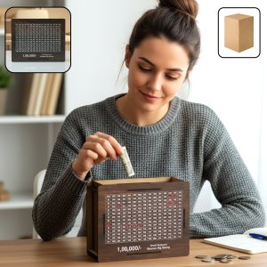 Wooden Big Piggy Bank Money Saving Box (1 Pc)