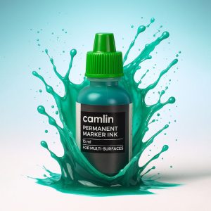 Camlin Permanent Marker Ink 15 ml – Green Color Refill Ink for Multi-Surfaces