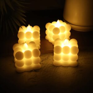 Decorative LED Bubble Candles (4 Pc / Set)