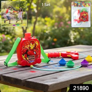 Kids Backpack Style Water Gun with Tank and Pipe Set, Pichkari (1 Set)