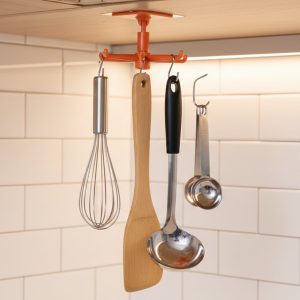 Orange 360° Rotating Wall Mounted Kitchen Utensils Hook Stand (1 Pc)