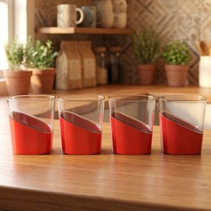 Prexo Stylish Grip Base Plastic Selo Glass (4 Pc, Set 300 ML Each)
