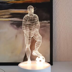 3D Illusion LED Night Lamp with Football Player Design