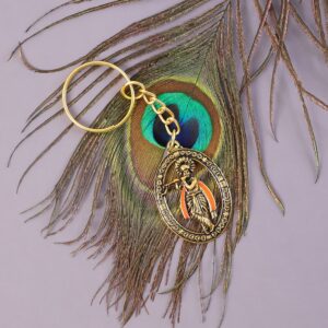 Metal Traditional Decorative Lord Krishna Keychain (1 Pc)