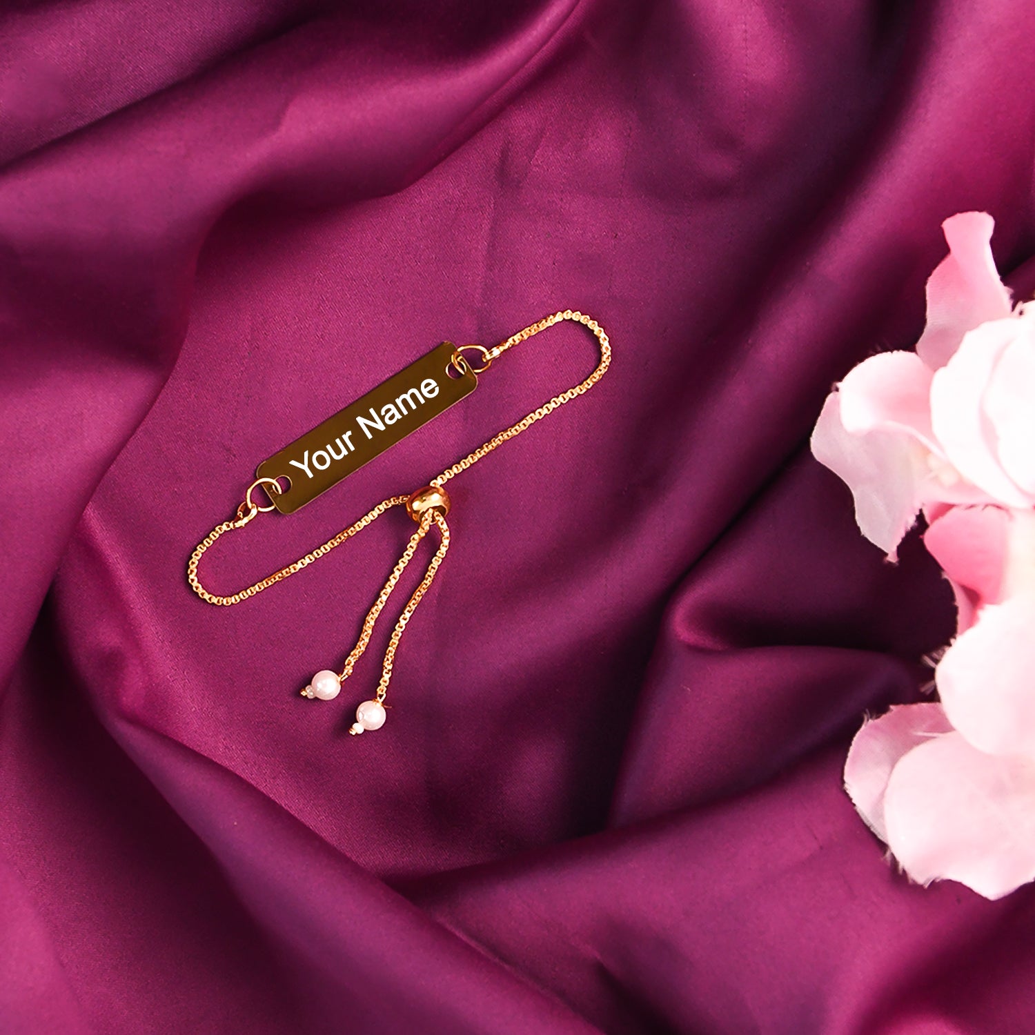 Custom Gold-Tone Adjustable Name Bracelet – Personalized Unisex Jewelry