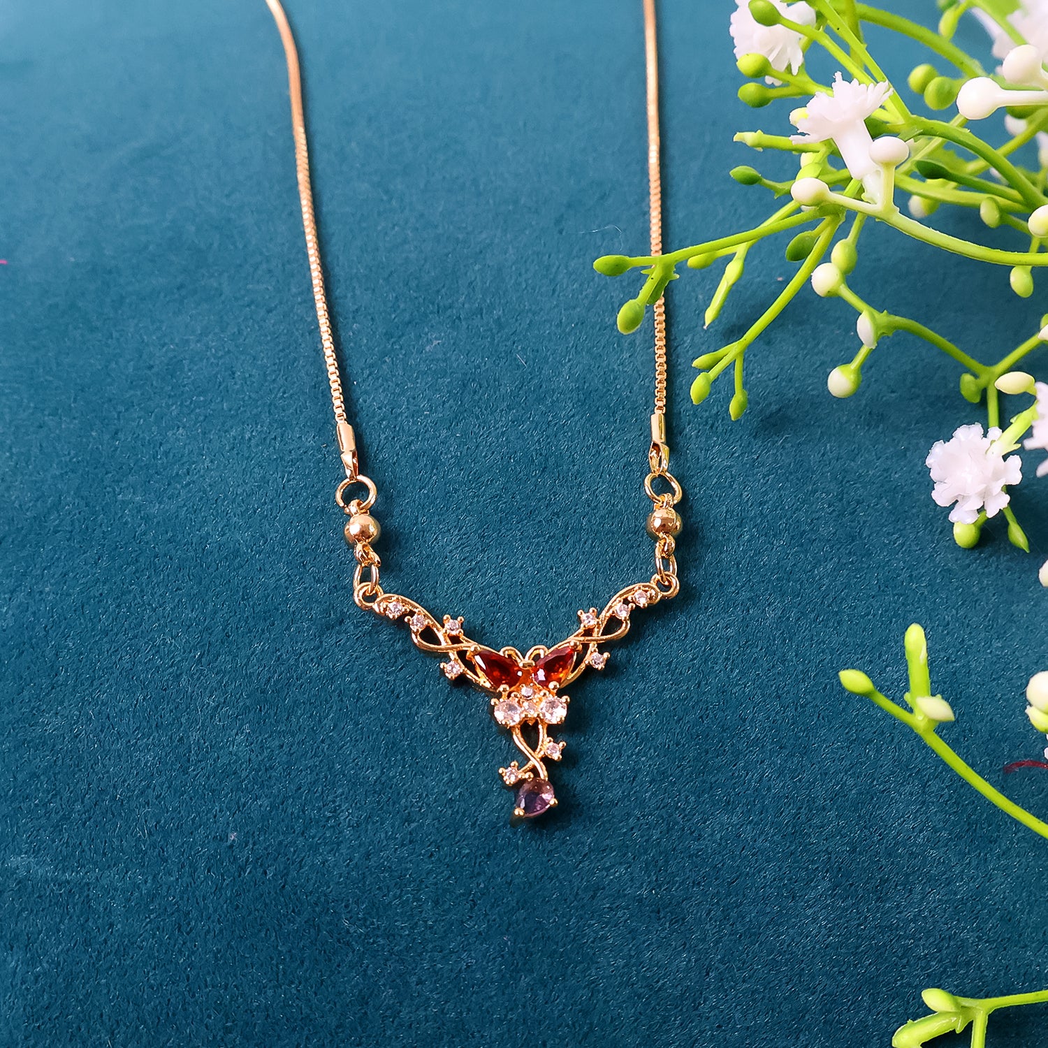 Elegant Butterfly Design Gold-Plated Pendant Necklace for Women