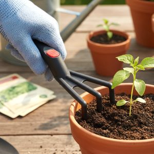 Hand Garden Cultivator Rake Plastic Gardening Tool (1 Pc, 27 Cm)