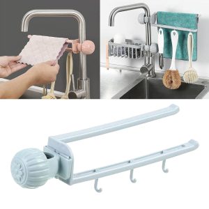 Multipurpose Sink Faucet Hanging Towel & Cleaning Tool Holder (1 Pc )