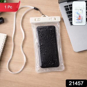 White Waterproof Phone Pouch Bag, Mobile cover (1 Pc)
