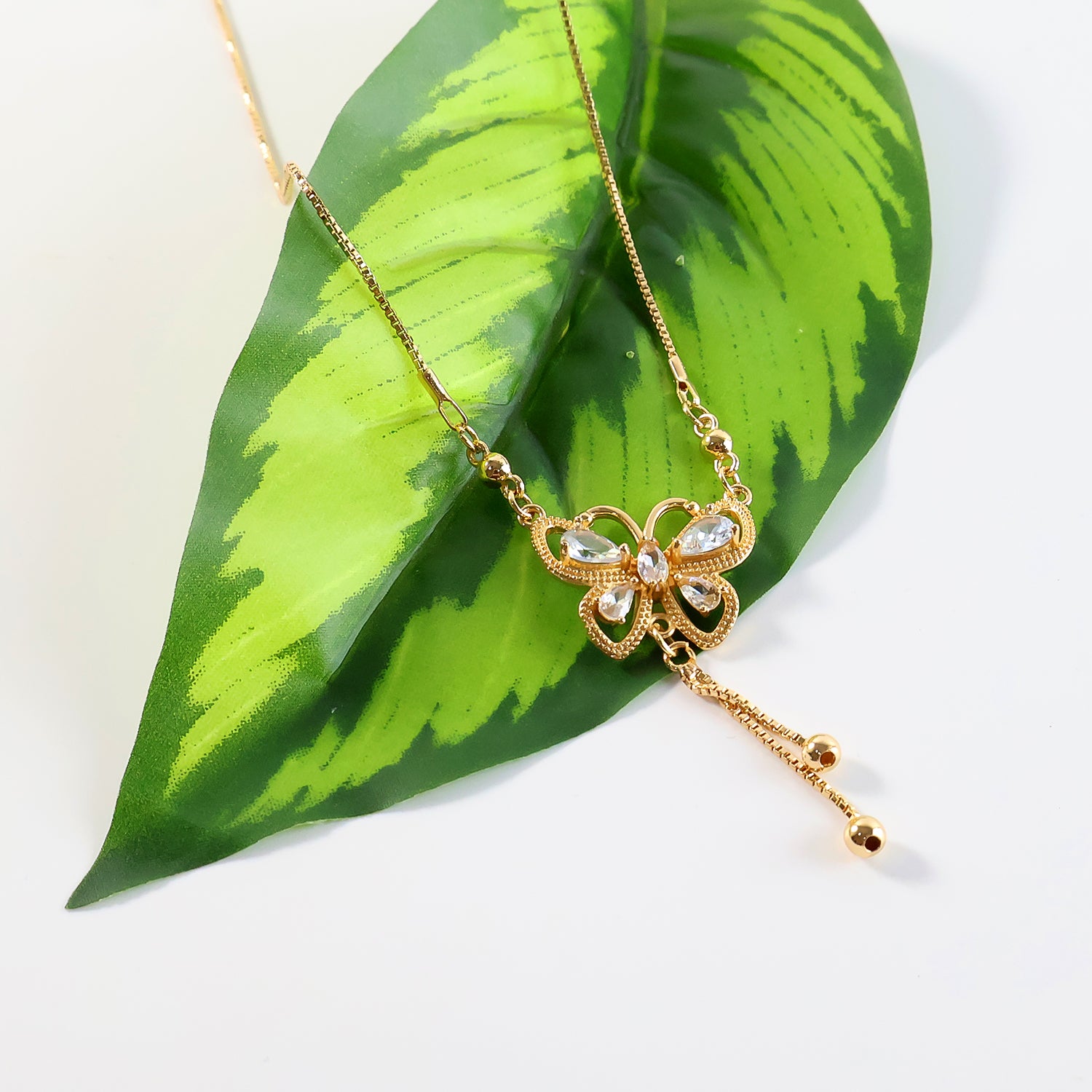 Charming Gold-Plated Butterfly Pendant Necklace for Women