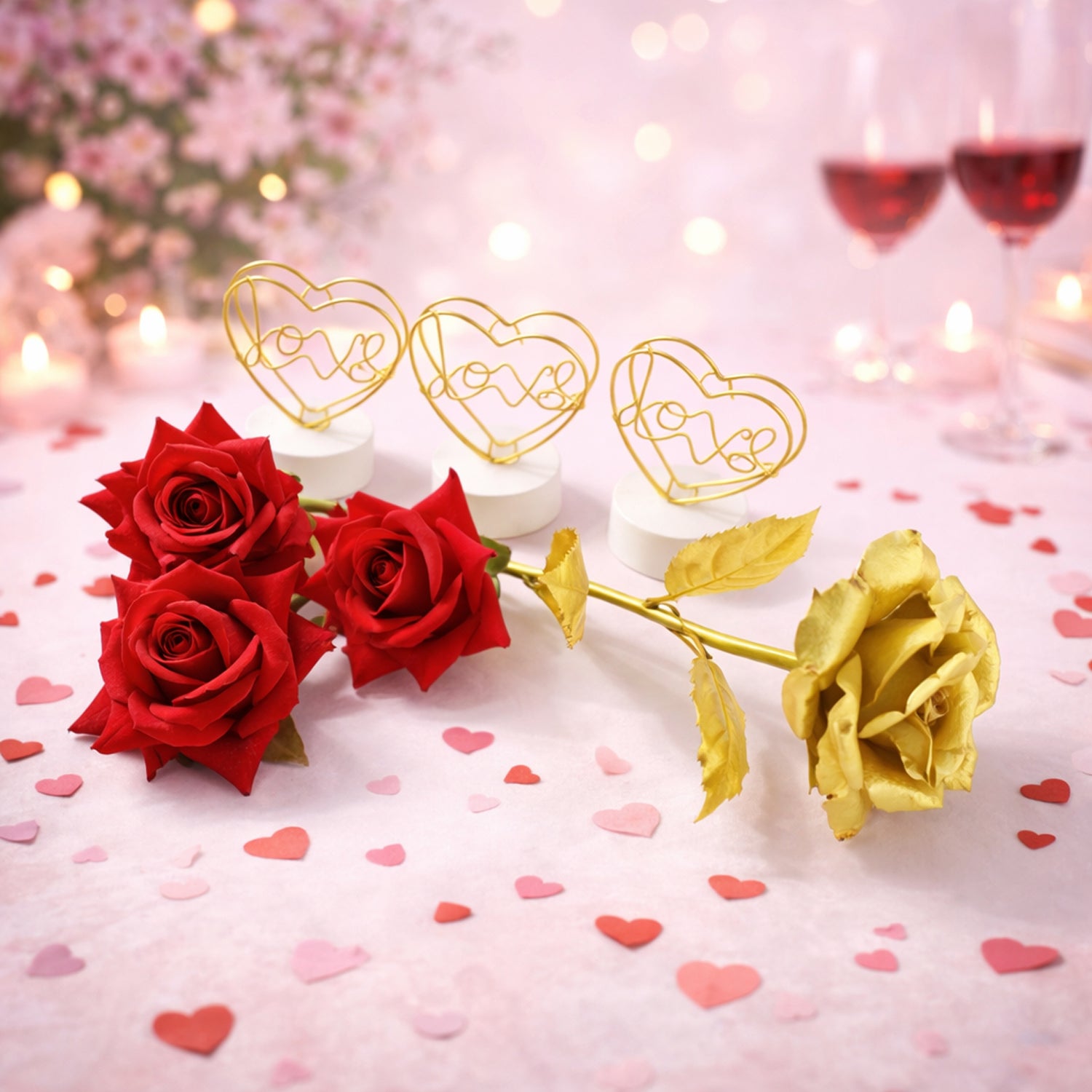 Romantic Heart Love Table Decor Gift Set (1 Set)