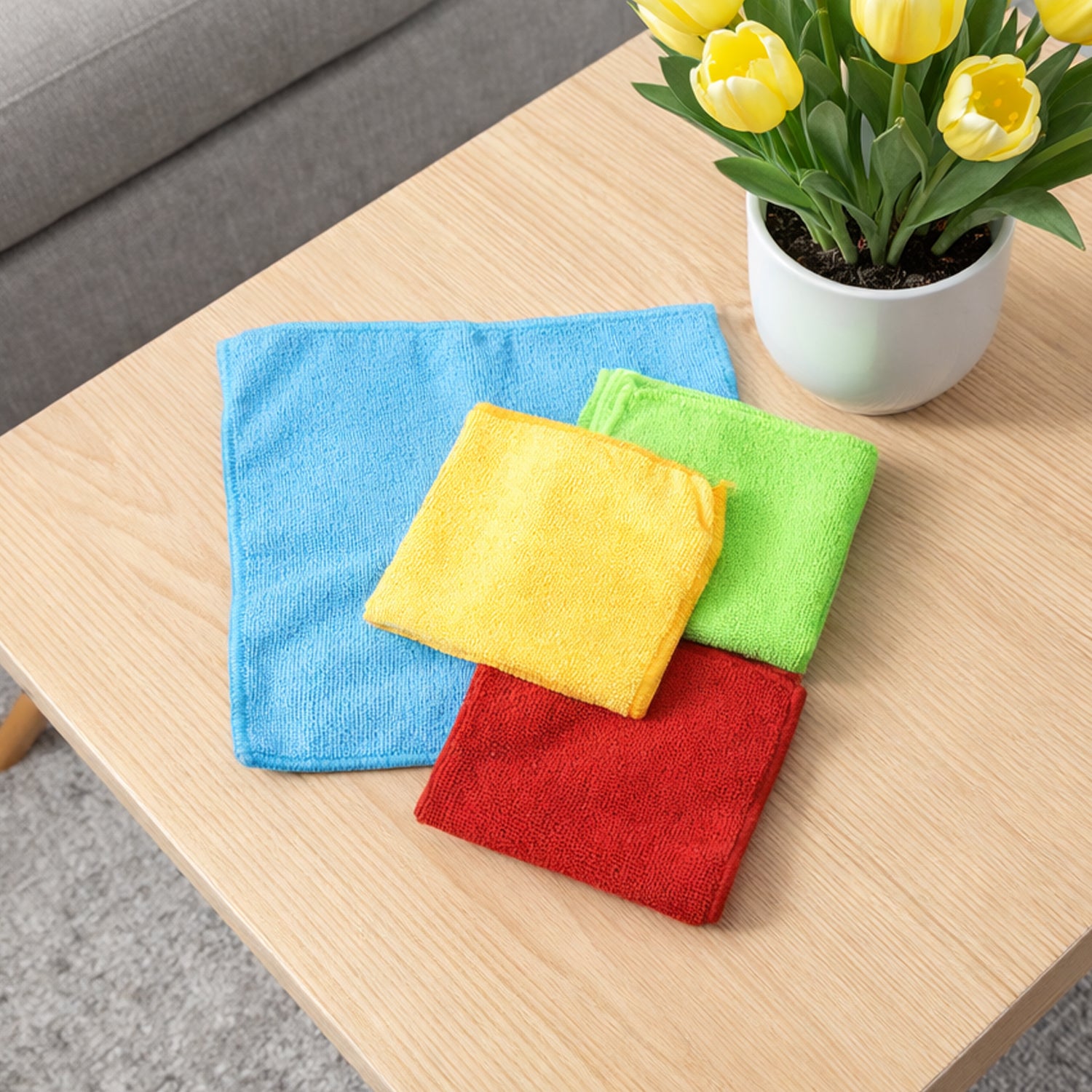 Microfiber Cleaning Cloths 4 Pc Set, Multipurpose Cleaning Towel Napkin - Image 4