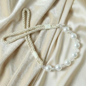 Elegant Pearl Beaded Curtain Tieback (1 Pc)
