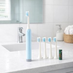 Electric Toothbrush With 4  Extra Head (1 Pc, Battery Included, Mix Color)