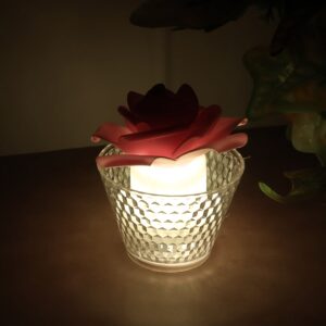 LED Rose Flower Decorative Flameless Tealight Candles - (6 Pc / Set)