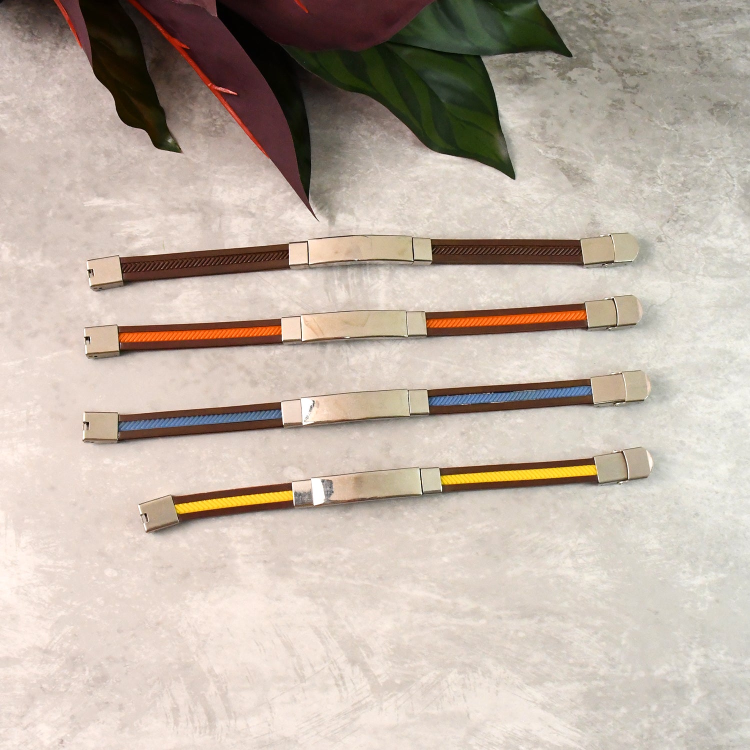 Customized Multicolor Plastic & Stainless Steel Bracelet (Mix Color / 1 Pc)