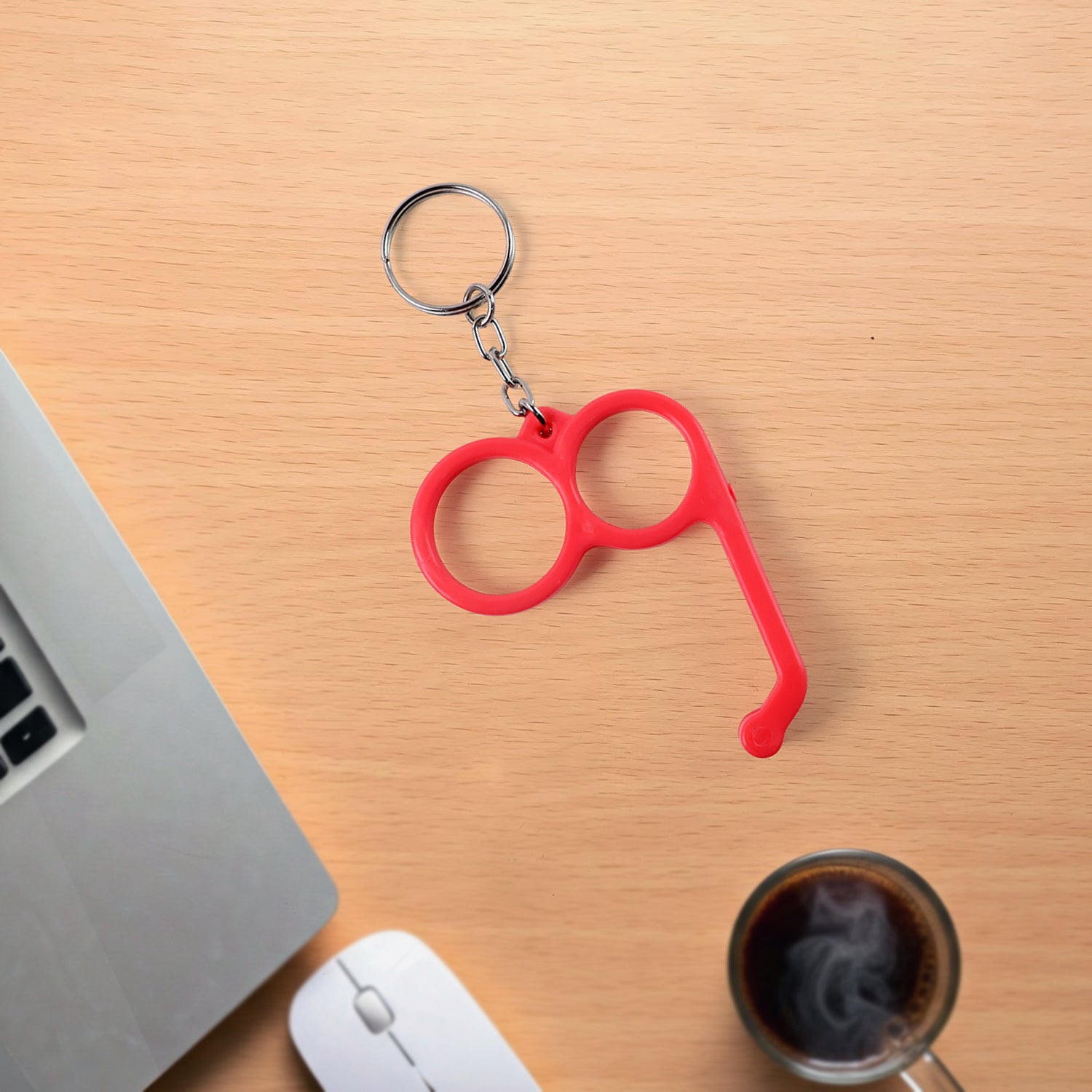 2-in-1 Plastic Dual-Finger Mobile Stand cum Keyring (1 Pc, Mixed Color)