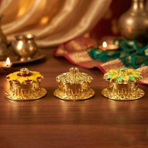 Decorative Golden Kankavati (1 Pc, Mix Design)