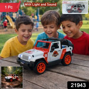 Kids Dinosaur Hunter Off-Road Friction Powered Toy Jeep Car (1 Pc)