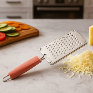 Supermom Stainless Steel Vegetable & Cheese Grater with Soft Grip Handle (1 Pc)