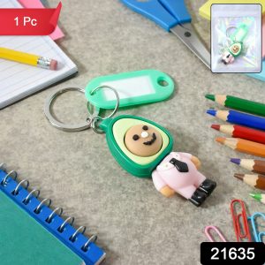 Cute Cartoon Avocado Character Keychain (1 Pc)