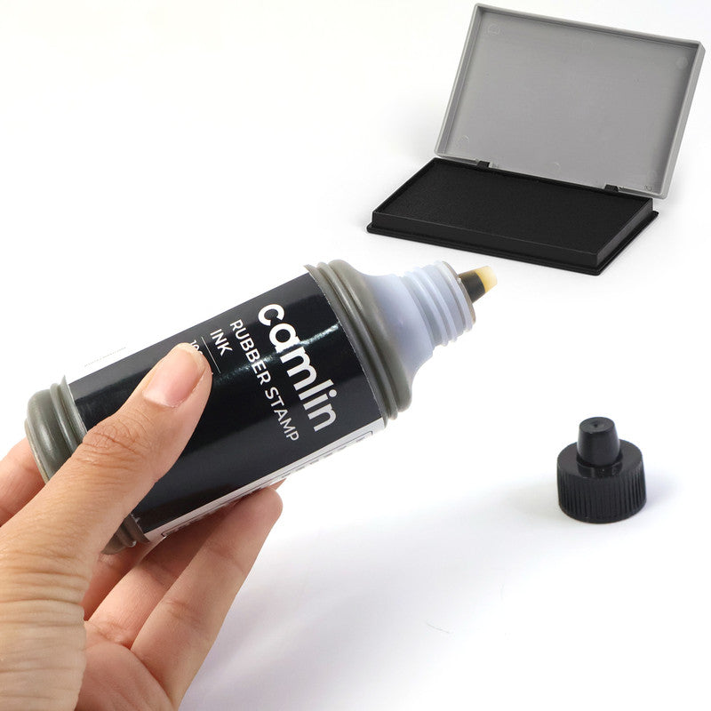 Camlin Rubber Stamp Ink Black 100 ml – Smooth, Long-Lasting Refill Ink for Stamp Pads - Image 4