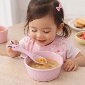 Premium Kids Feeding Bowl with Cute Spoon (1 Set, 240ML)