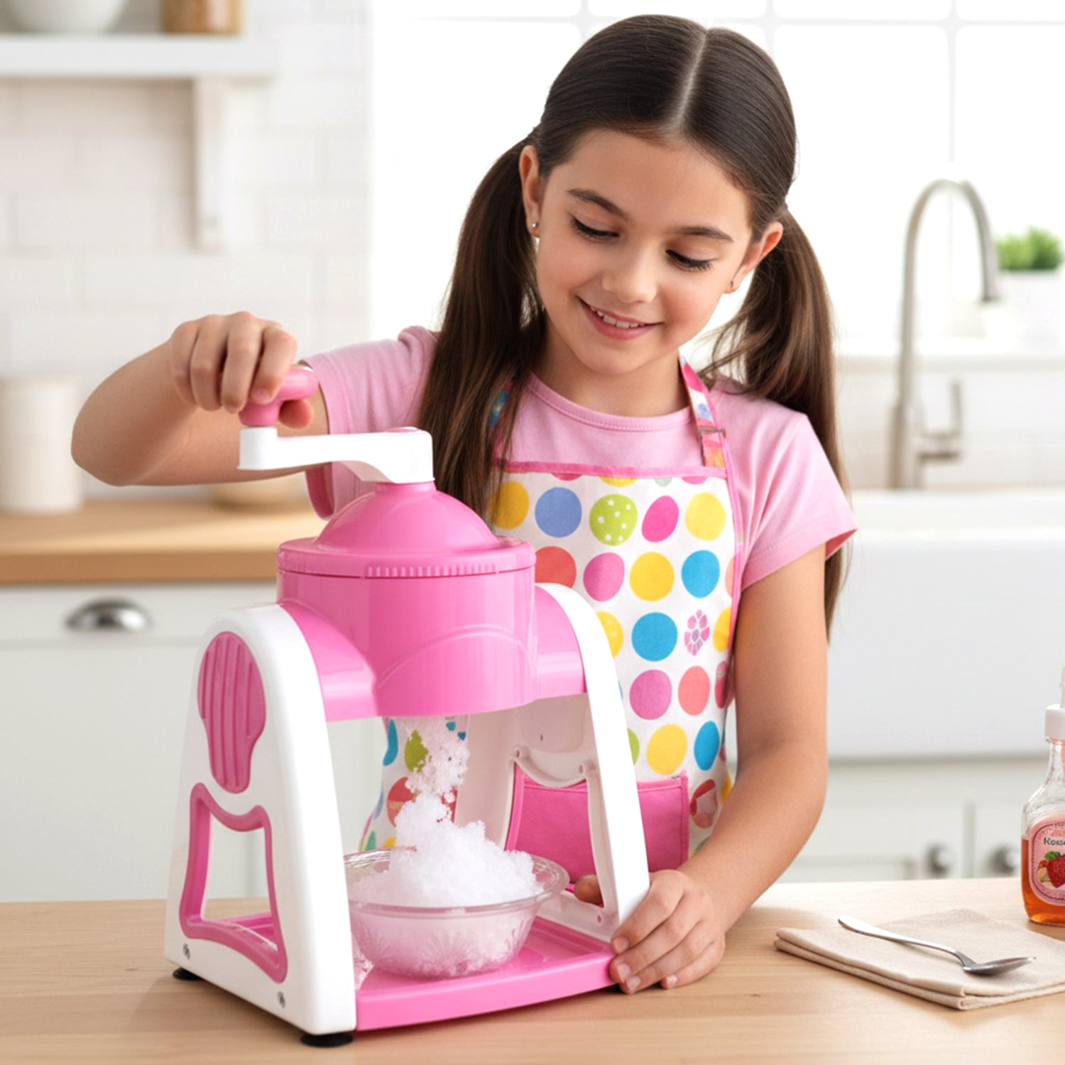 Manual Ice Crusher Machine (1 Set Pink Color) - Image 3