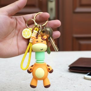 Cute Giraffe Cartoon Keychain (1 Pc)