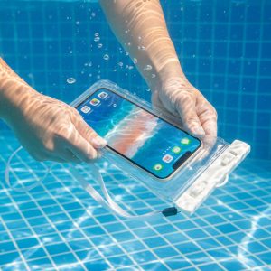 White Waterproof Phone Pouch Bag, Mobile cover (1 Pc)