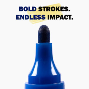 Camlin Bold-E Permanent Marker Blue Long-Lasting Refillable Marker Pack 10