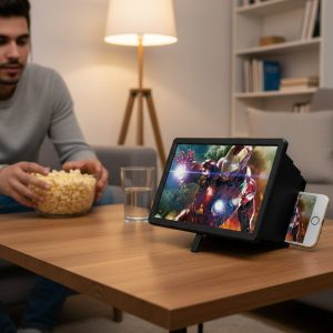 3D Mobile Screen Magnifier with Stand for Smartphone (1 Pc)