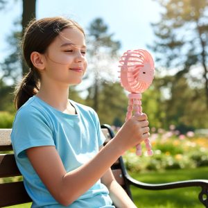 Portable Rechargeable LED Light Fan with Flexible Tripod Stand (1 Pc)