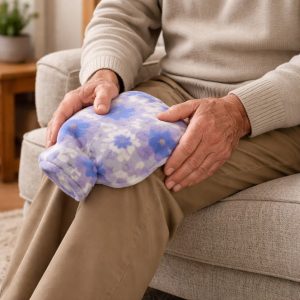 Floral Printed Soft Plush Hot Water Bag And Cover (19x12 Cm)